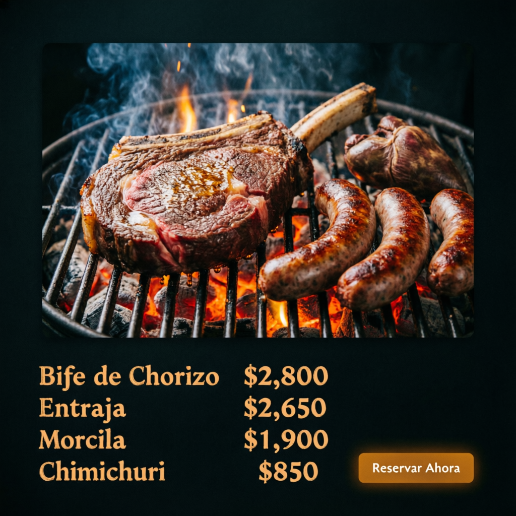 Sitio web de parrilla en San Telmo (caso ilustrativo)